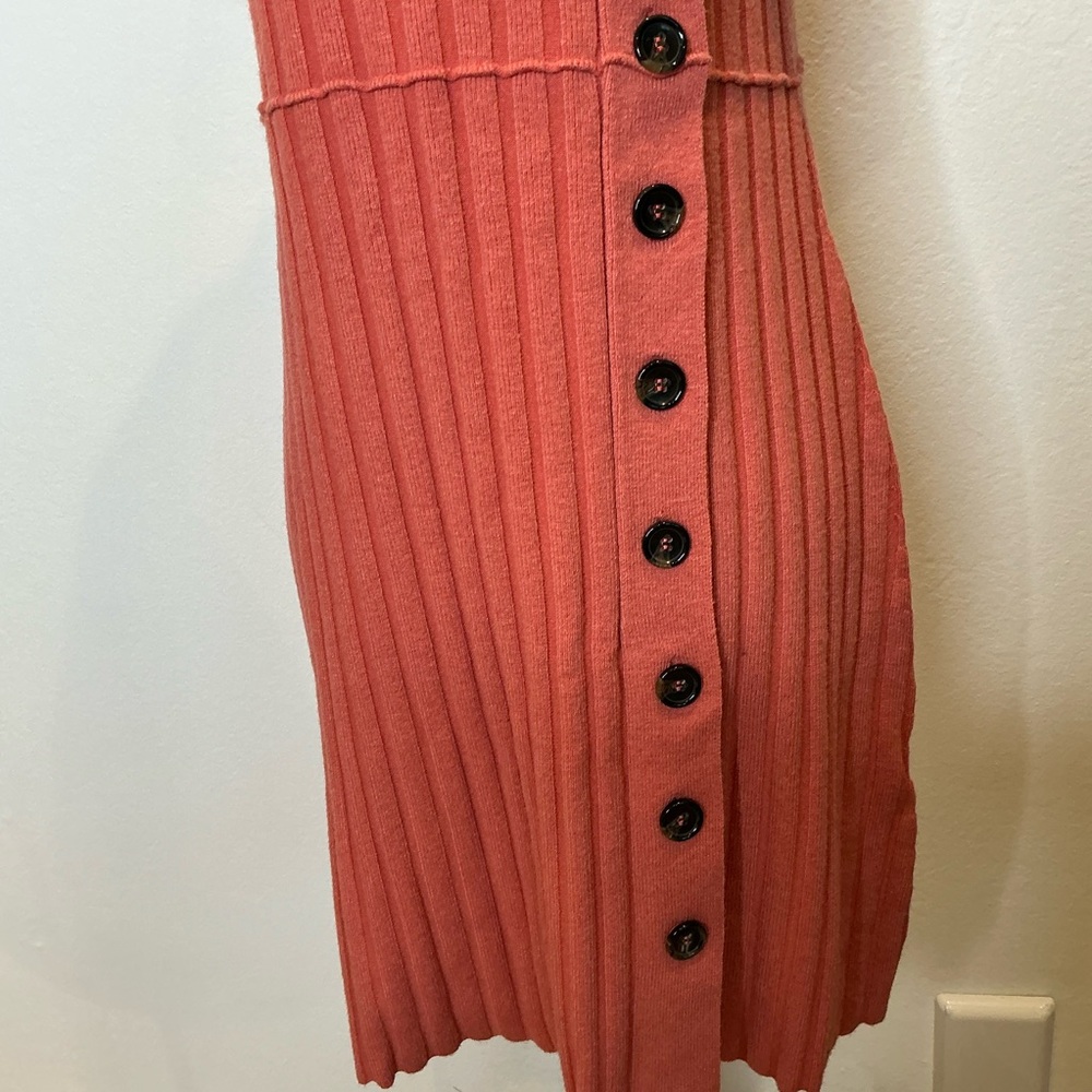 NWT Free People Lottie Knit Ribbed Mini Dress in Coral Size S/P - Picture 8 of 16
